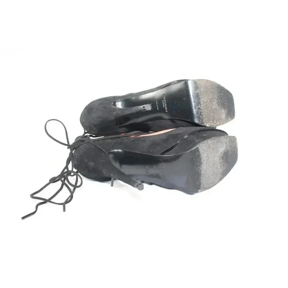 ladies SAINT LAURENT PARIS Black Heels size 38.5